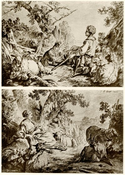 Berger et bergère - Jean Baptiste Huet