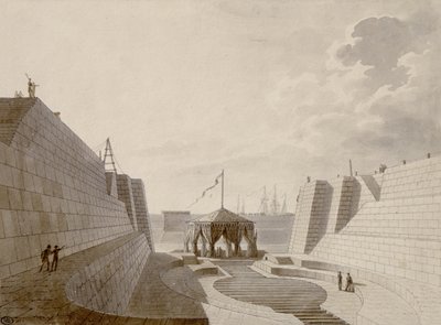 Cale sèche à Cherbourg, juillet 1813 - Jean Baptiste Isabey