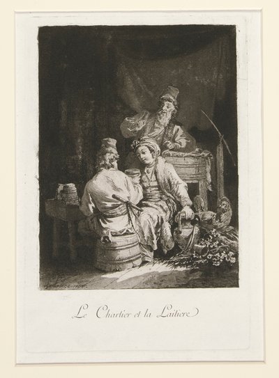 La vertu au cabaret et Le charretier et la laitière - Jean Baptiste Le Prince