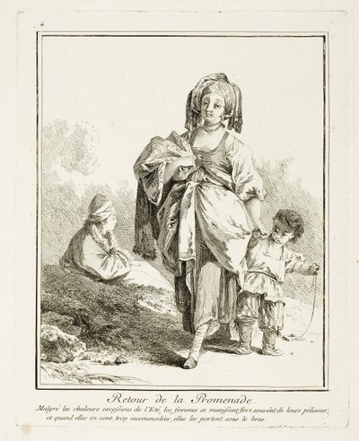 Return Walk, plate four from Suite de Divers Habillements de Peuples du Nord - Jean Baptiste Le Prince