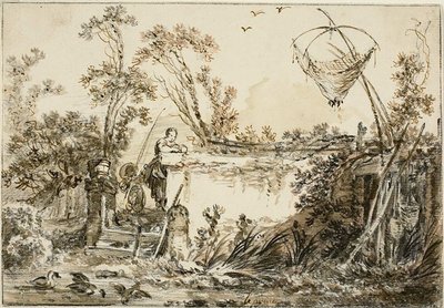 Étude pour le Frontispice, pour Varie Vedute del Gentile - Jean Baptiste Le Prince