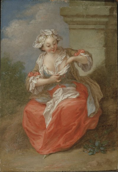 Jeune fille chassant les puces, c.1750 - Jean Baptiste Lebel