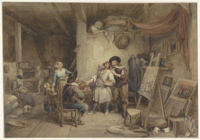 Adriaen Brouwer avec son élève J. van Craesbeek - Jean Baptiste Madou