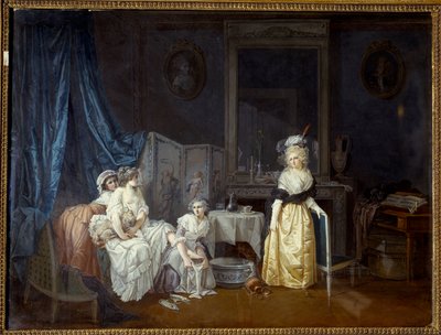 La toilette Une jeune femme avec l