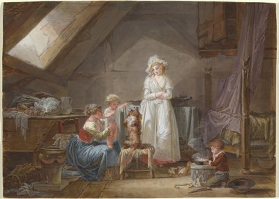 Jeune marquise française en exil à Lausanne - Jean Baptiste Mallet