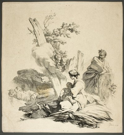Sainte Famille avec les anges - Jean Baptiste Marie Pierre