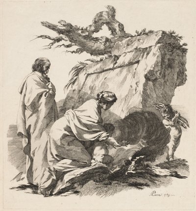 Repos pendant la fuite en Égypte - Jean Baptiste Marie Pierre
