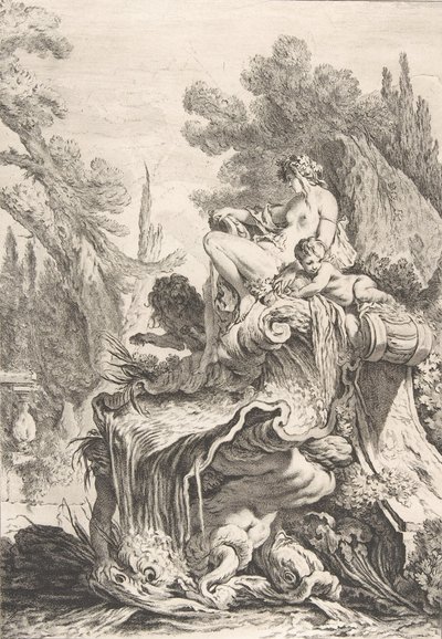 La Nymphe Assise (détail), vers 1740 - Jean Baptiste Marie Pierre