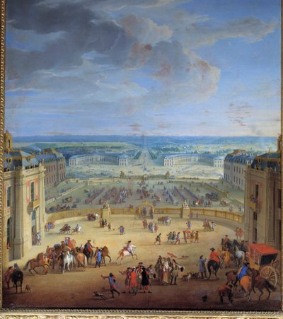 Les Écuries vues du château de Versailles, prises de la cour de marbre, Françoise d