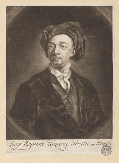 Portrait de Monnoyer de "Le Livre de toutes sortes de fleurs d