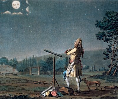 Bernard le Bovier de Fontenelle contemplant la pluralité des mondes, 1791 - Jean Baptiste Morret