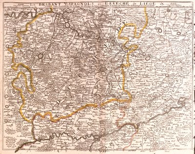 Carte du Brabant espagnol (Brabant flamand et wallon) et du diocèse de Liège (Belgique) - Jean Baptiste Nolin