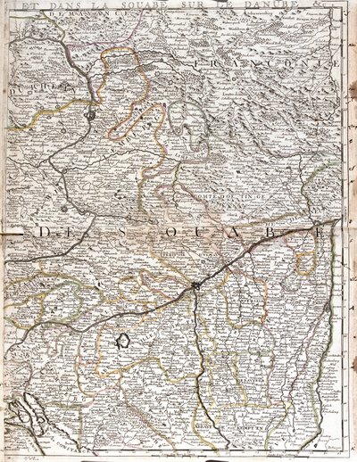 Carte de la Souabe (Allemagne) - Jean Baptiste Nolin