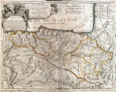 Carte de la province de Biscaye (Espagne) et du royaume de Navarre (France) - Jean Baptiste Nolin