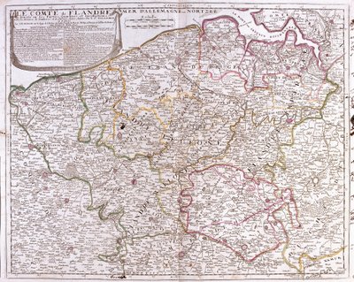Carte du Comté de Flandre (Flandre occidentale et orientale actuelle de Belgique) - Jean Baptiste Nolin