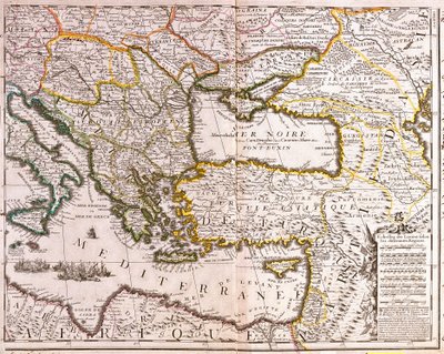Carte de la Méditerranée orientale et des pays de la mer Noire, Turquie et provinces d