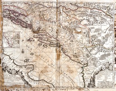 Carte du Royaume de Dalmatie (actuelle Croatie et Monténégro), sur la côte du golfe de Venise (mer Adriatique) - Jean Baptiste Nolin