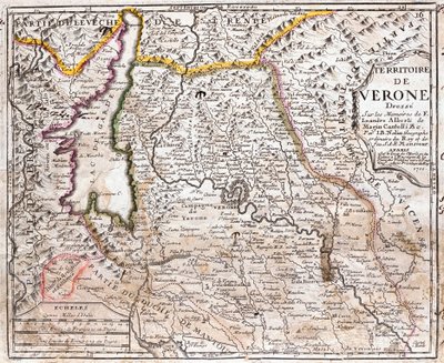 Carte du territoire de Vérone (Veneto, Italie) - Jean Baptiste Nolin