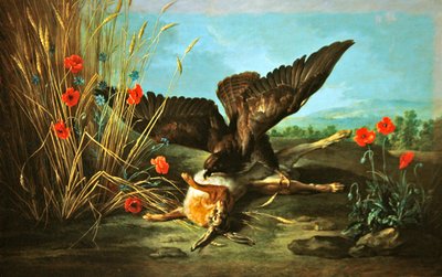 Une buse renversant un lièvre, ou Le faucon et le lièvre - Jean Baptiste Oudry