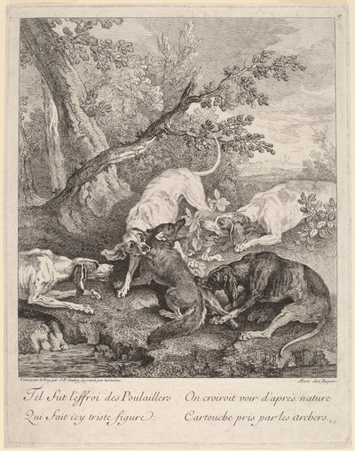 Un Renard Attaqué par des Chiens - Jean Baptiste Oudry