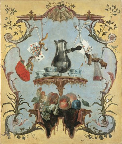 Nature morte avec cafetière en argent - Jean Baptiste Oudry
