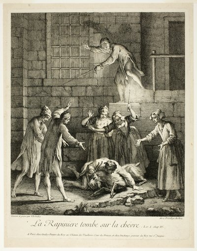 Histoires en bandes dessinées : Le pilleur tombe sur la chèvre - Jean Baptiste Oudry
