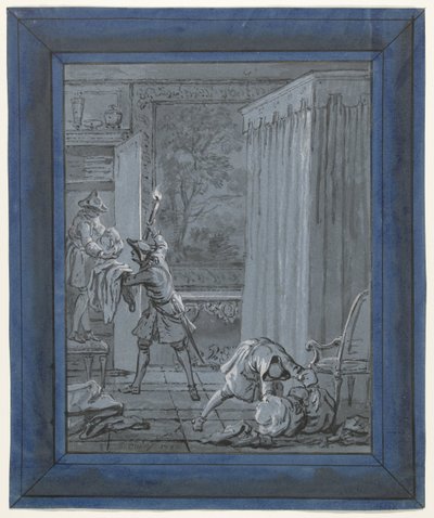 Le Mari, la Femme et le Voleur (Illustrations pour les fables de Jean de La Fontaine) - Jean Baptiste Oudry