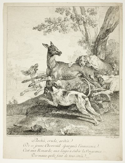 Cerfs attaqués par des chiens - Jean Baptiste Oudry
