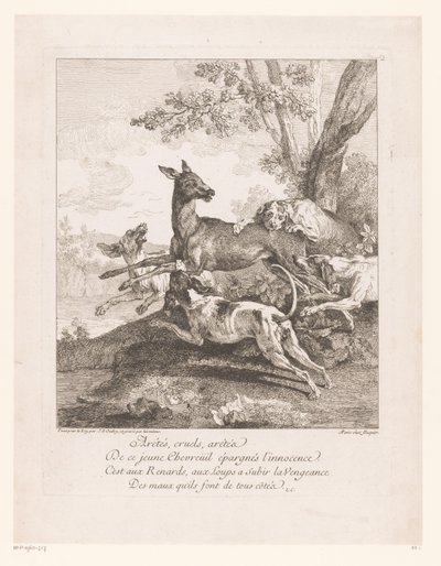 Cerf attaqué par des chiens de chasse - Jean Baptiste Oudry