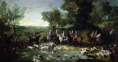 Louis XV (1710-1774) chassant le cerf dans la forêt de Saint-Germain, 1730 - Jean Baptiste Oudry