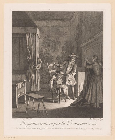 Ragotin ivre sur une chaise près du feu - Jean Baptiste Oudry