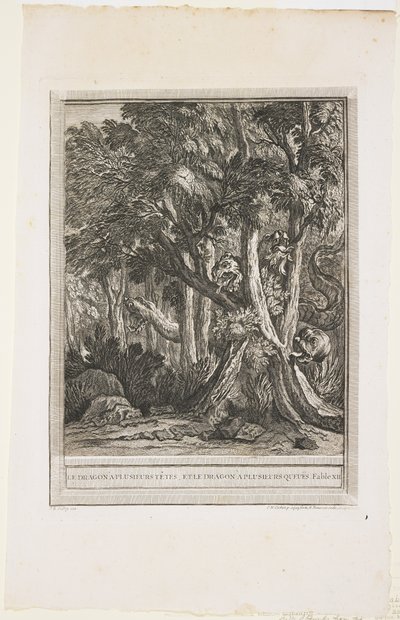 Le Dragon aux nombreuses têtes, Fable XII, c. 1753-1755 - Jean Baptiste Oudry