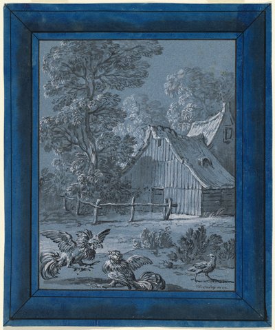 La perdrix et les coqs - Jean Baptiste Oudry