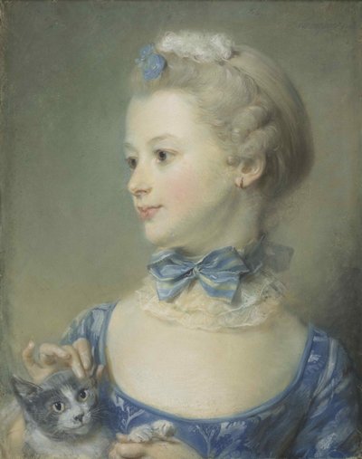 La petite fille avec le chat Marie-Anne Huquier - Jean Baptiste Perronneau