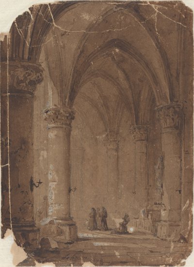 Moines dans une cathédrale - Jean Baptiste Pierre Le Brun