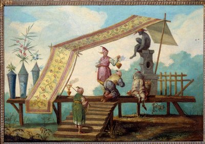 Chinoiserie : Panneau décoratif représentant une offrande chinoise - Jean Baptiste Pillement