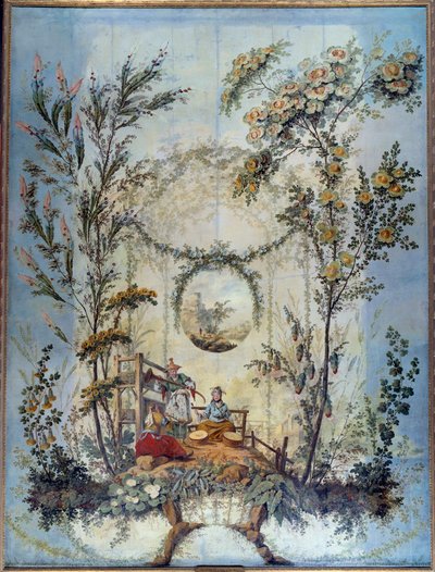 Chinoiserie : Panneau décoratif représentant une scène chinoise - Jean Baptiste Pillement