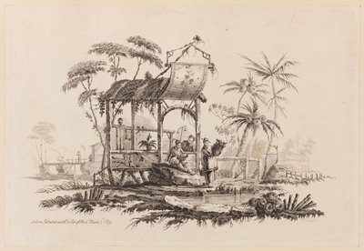 Figures sous une structure - Jean Baptiste Pillement