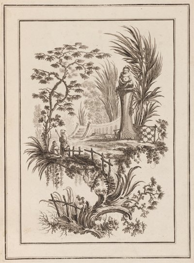 Figures dans un jardin - Jean Baptiste Pillement