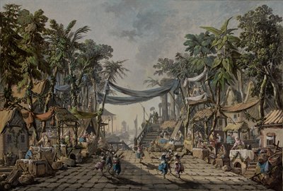 Scène de marché dans un port oriental imaginaire, c. 1764 - Jean Baptiste Pillement