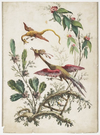 Ornement. Chinoiserie. Fleurs et oiseaux., 1770 - Jean Baptiste Pillement