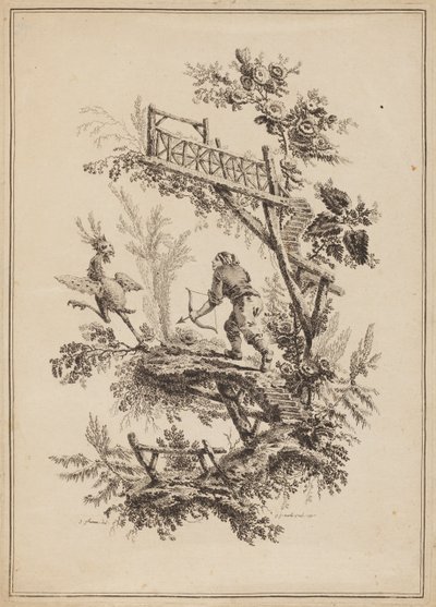 Planche 12, de "Suite de Douze Pêcheurs et Chasseurs" - Jean Baptiste Pillement