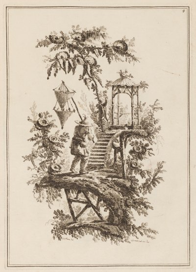 Planche 4, "Suite de douze Pêcheurs et Chasseurs" - Jean Baptiste Pillement