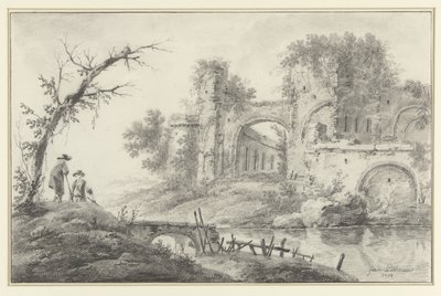 Ruine au bord d