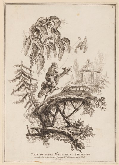 Page de titre, "Suite de douze Pêcheurs et Chasseurs" - Jean Baptiste Pillement