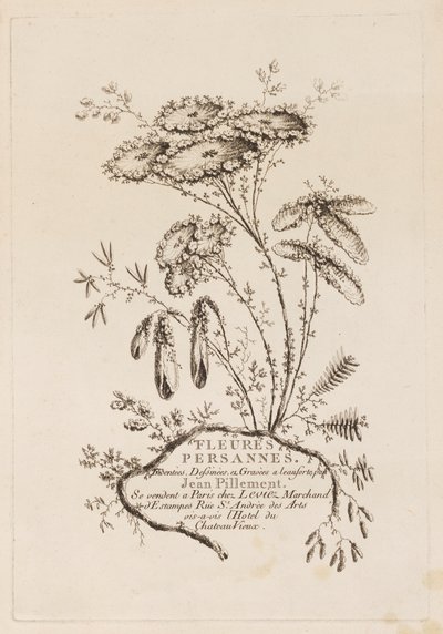 Page de titre, de "Fleures Persannes" - Jean Baptiste Pillement