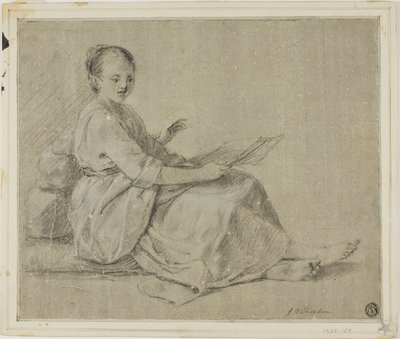 Femme pieds nus assise sur le sol - Jean Baptiste Simeon Chardin