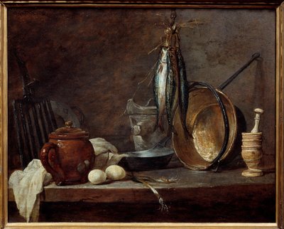 Menu maigre et ustensiles de cuisine. Nature morte - Jean Baptiste Simeon Chardin