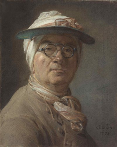 Autoportrait avec un cache-œil, 1775 - Jean Baptiste Simeon Chardin