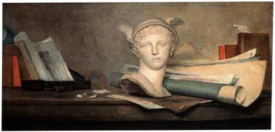 Nature morte avec attributs des arts, 18e siècle - Jean Baptiste Simeon Chardin